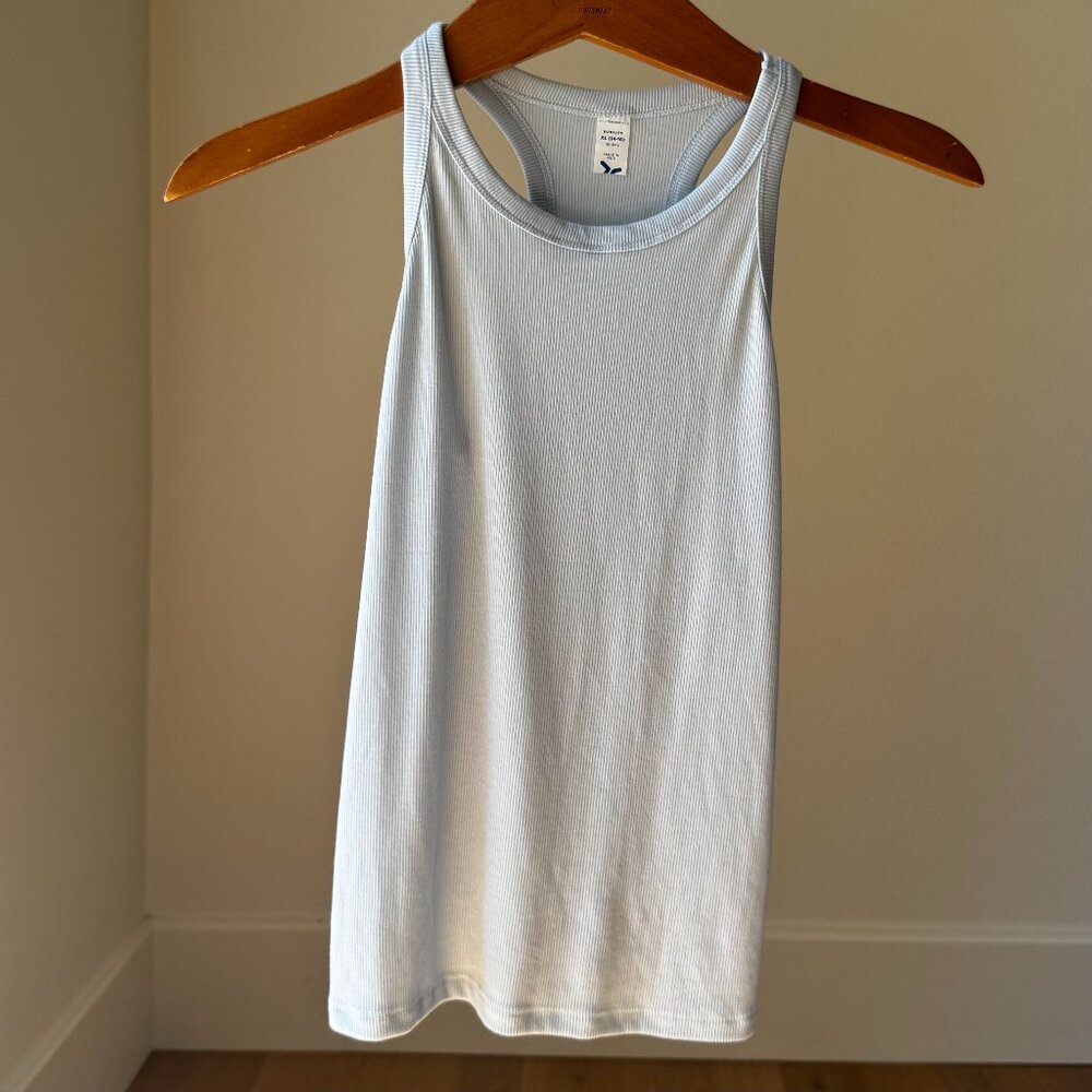 Old Navy Baby Blue Ribbed Tank XL NWT • Tween Pastel Everyday Layering - Soft